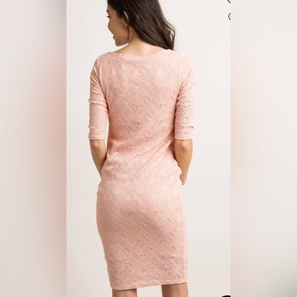 Pink Blush Lace Maternity Dress - Picture 4 of 4